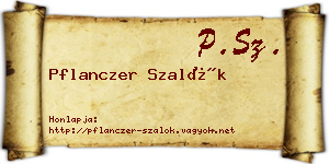 Pflanczer Szalók névjegykártya